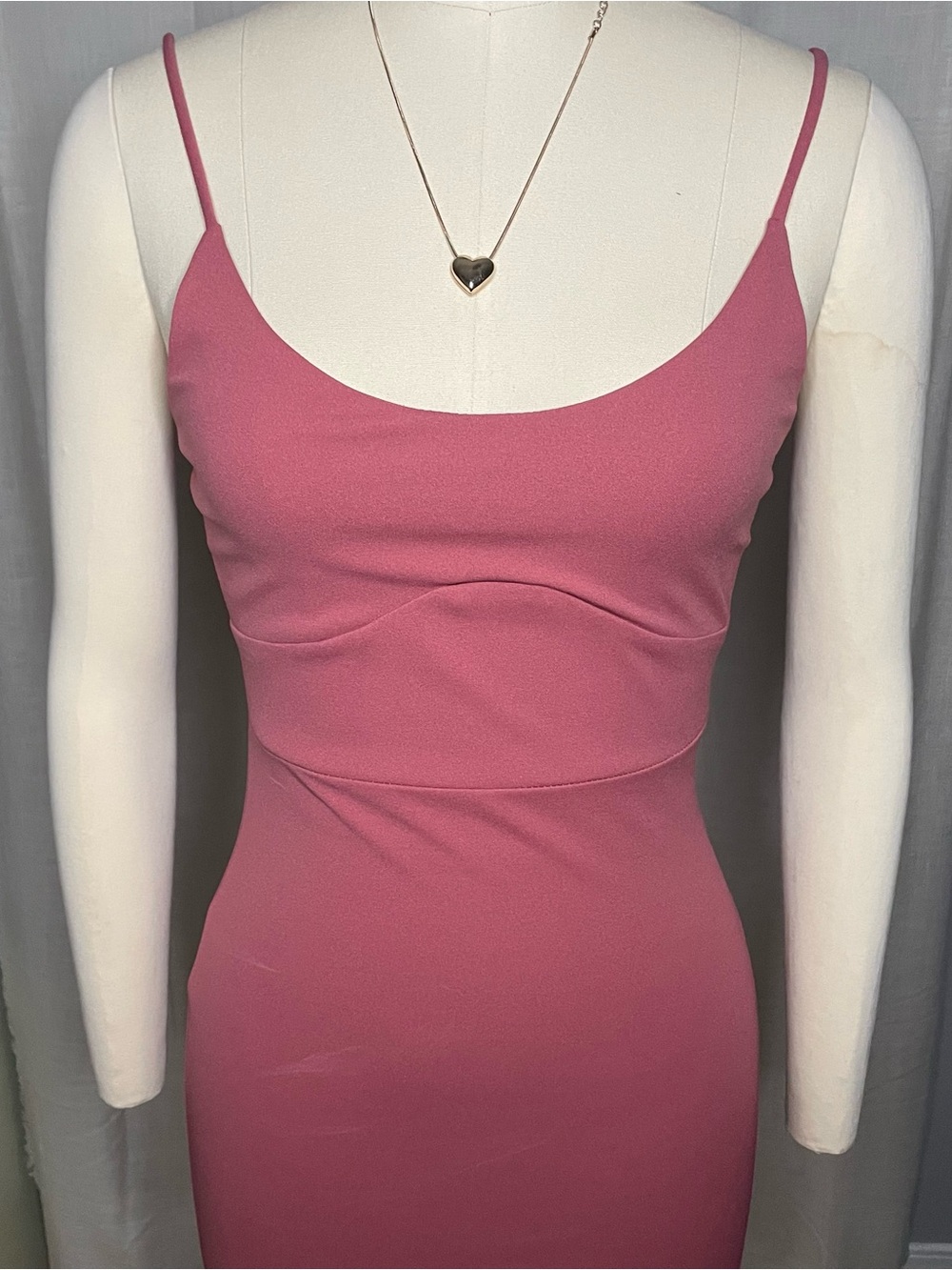 🩷 Windsor - Sleek Spaghetti Strap Bodycon Dress - Dusty Rose